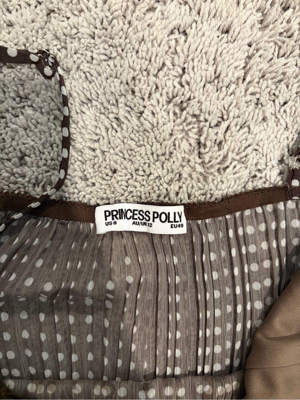 Princess Polly Brown Polka Dot Lace-Trim Cami - Picture 5 of 6